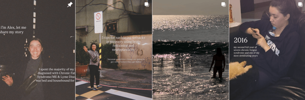 instagram feed healing chronic fatigue, CFS/ME recovery story, chronic lyme recovery